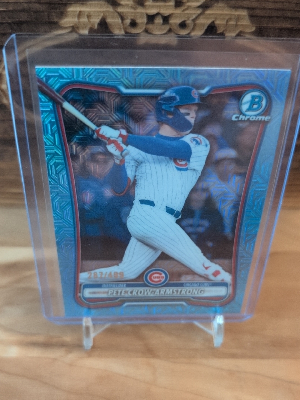 2026 Bowman Chrome Pete Crow-Armstrong Blue Mojo Refractor #287/499 Cubs 🔥🔥🔥 - Picture 3 of 5